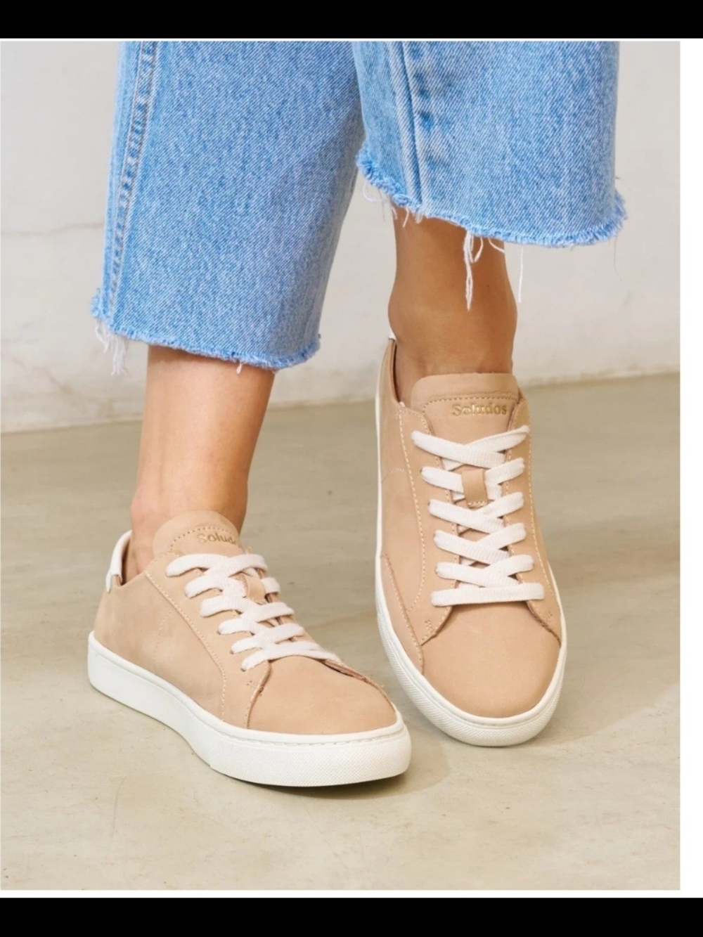Soludos Nude Ibiza Leather Sneakers - Size 9/9.5
